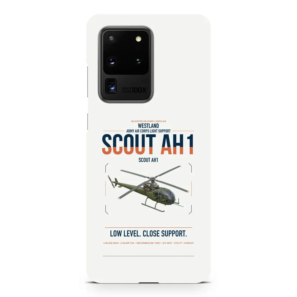 Westland Scout AH1 design on samsung case - white