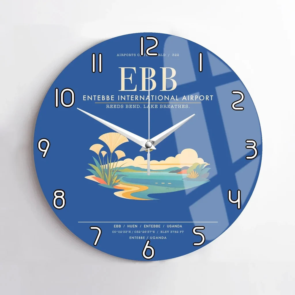 Entebbe International Airport EBB Wall-Clock No-Frame - Blue