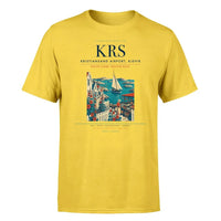 Thumbnail for Kristiansand Airport, Kjevik (KRS) T-Shirt single-side front print in Yellow | kristiansand-airport-kjevik-krs-double-side-t-shirt