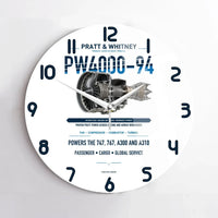 Thumbnail for PW4000-94 design on white no frame wall clock