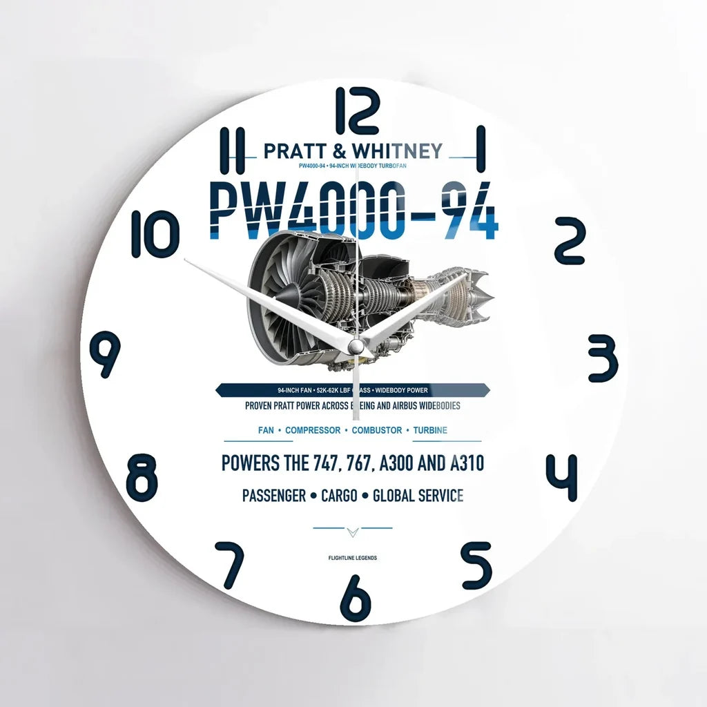 PW4000-94 design on white no frame wall clock
