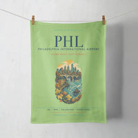 Thumbnail for Philadelphia International Airport (PHL) design on light green towel