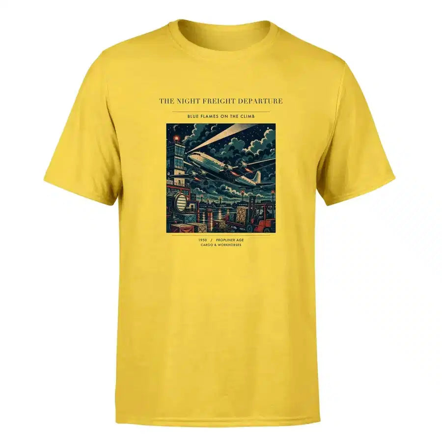 VINTAGE G4248 - The Night Freight Departure - Premium T-Shirt design on yellow premium t shirt