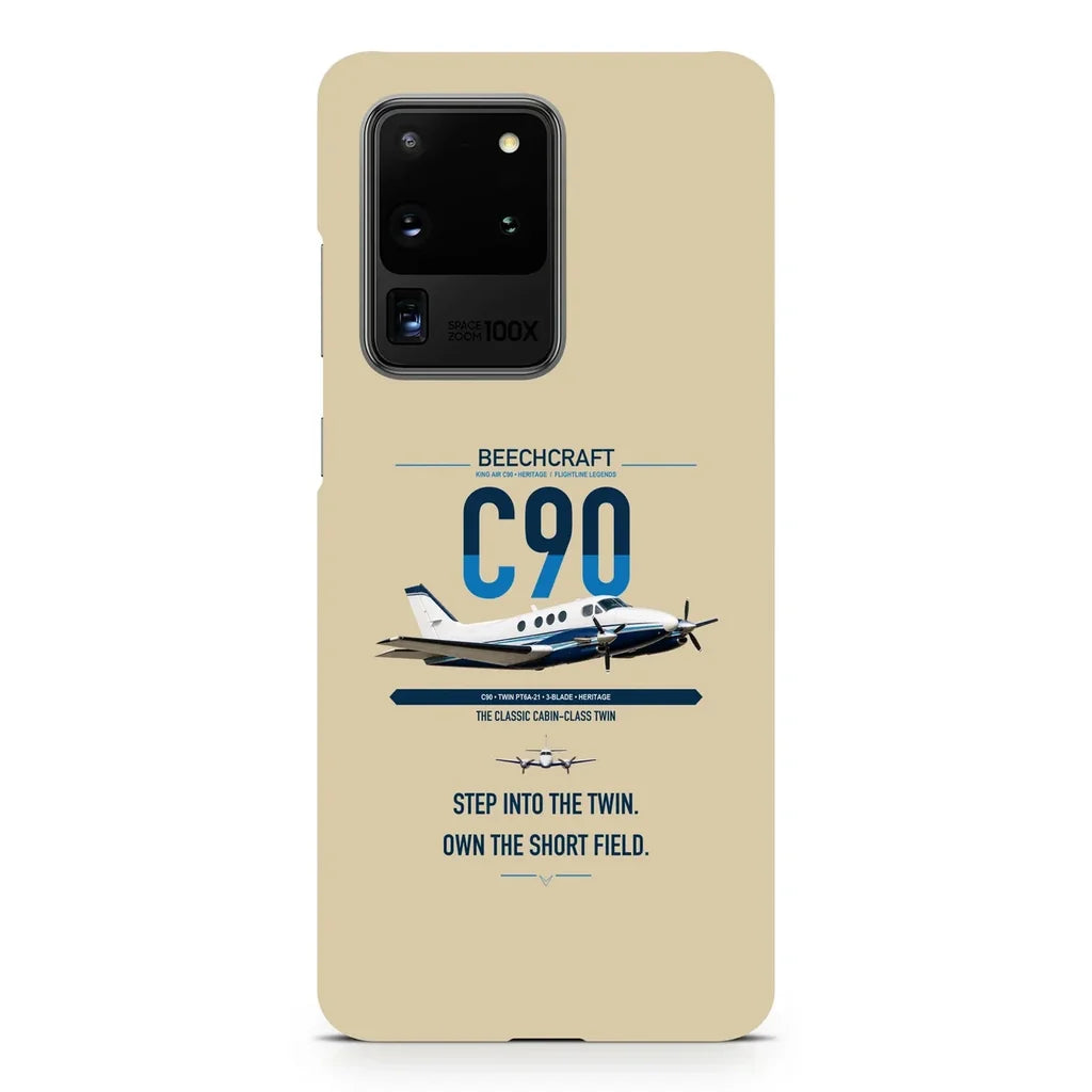 Beechcraft King Air C90 design on samsung case - beige