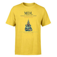Thumbnail for Mandalay International Airport (MDL) T-Shirt single-side front print in Yellow | mandalay-international-airport-mdl-double-side-t-shirt
