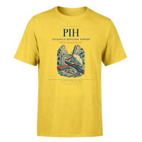 Thumbnail for Pocatello Regional Airport (PIH) T-Shirt single-side front print in Yellow | pocatello-regional-airport-pih-double-side-t-shirt