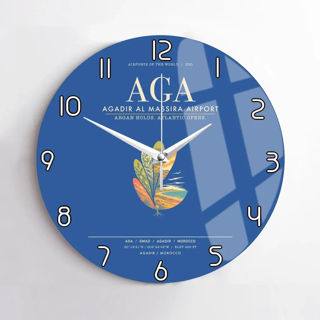 Agadir Al Massira Airport AGA Wall-Clock No-Frame - Blue