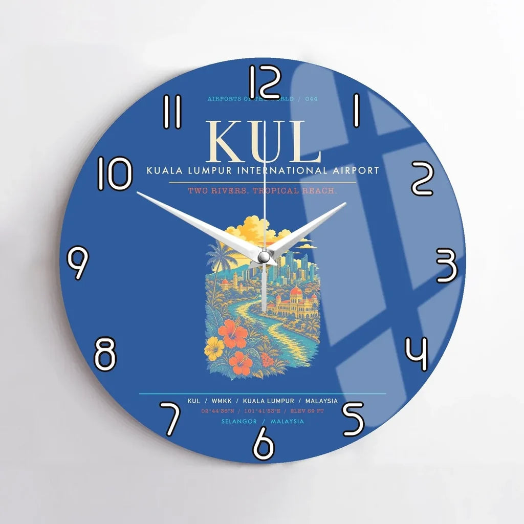 Kuala Lumpur International Airport KUL Wall-Clock No-Frame - Blue