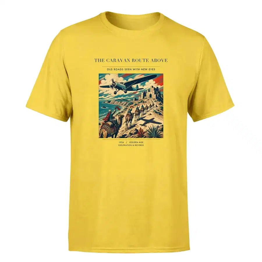 VINTAGE G4332 - The Caravan Route Above - Premium T-Shirt design on yellow premium t shirt