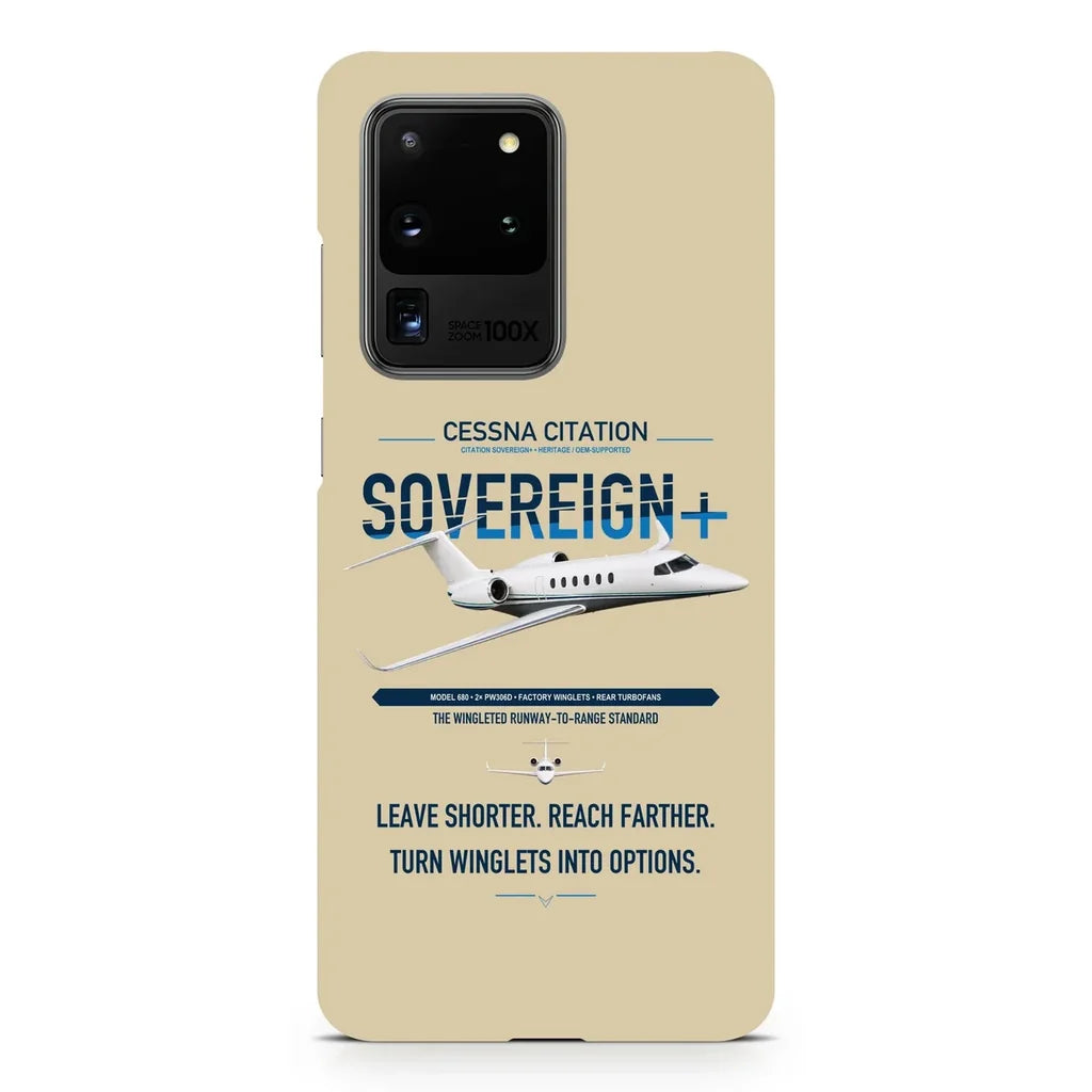 Cessna Citation Sovereign+ design on samsung case - beige