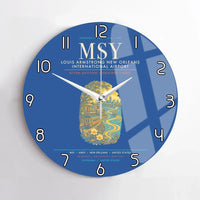 Thumbnail for Louis Armstrong New Orleans International Airport MSY Wall-Clock No-Frame - Blue