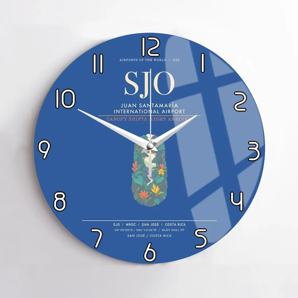 Juan Santamaria International Airport SJO  San Jose Wall-Clock No-Frame - Blue