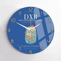 Thumbnail for Dubai International Airport DXB Wall-Clock No-Frame - Blue