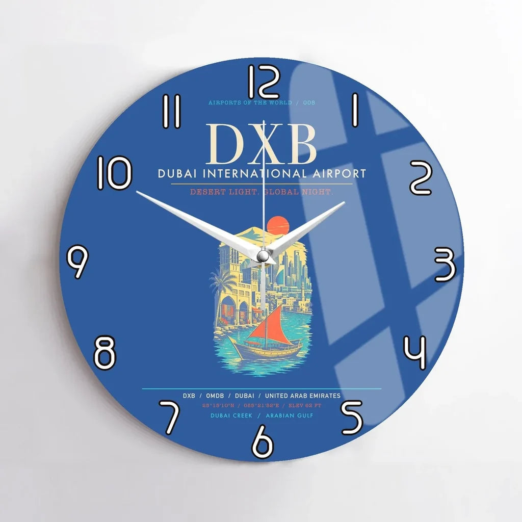 Dubai International Airport DXB Wall-Clock No-Frame - Blue