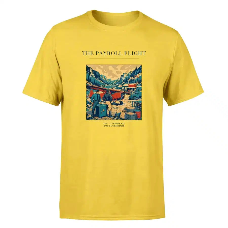 VINTAGE G4413 - The Payroll Flight - Premium T-Shirt design on yellow premium t shirt