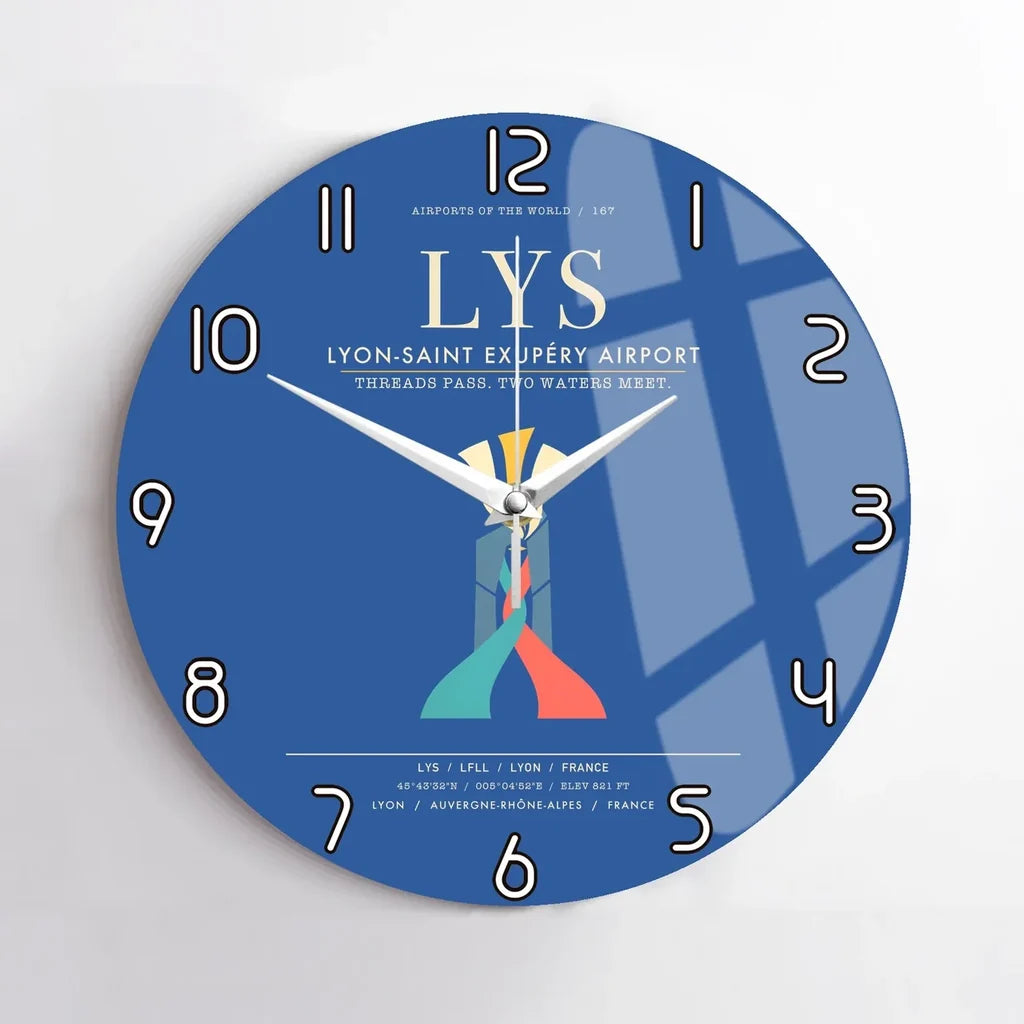Lyon-Saint Exupery Airport LYS Wall-Clock No-Frame - Blue