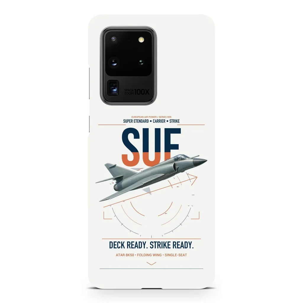 Dassault Super Étendard design on samsung case - white