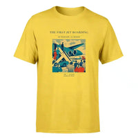 Thumbnail for VINTAGE G4228 - The First Jet Boarding - Premium T-Shirt design on yellow premium t shirt