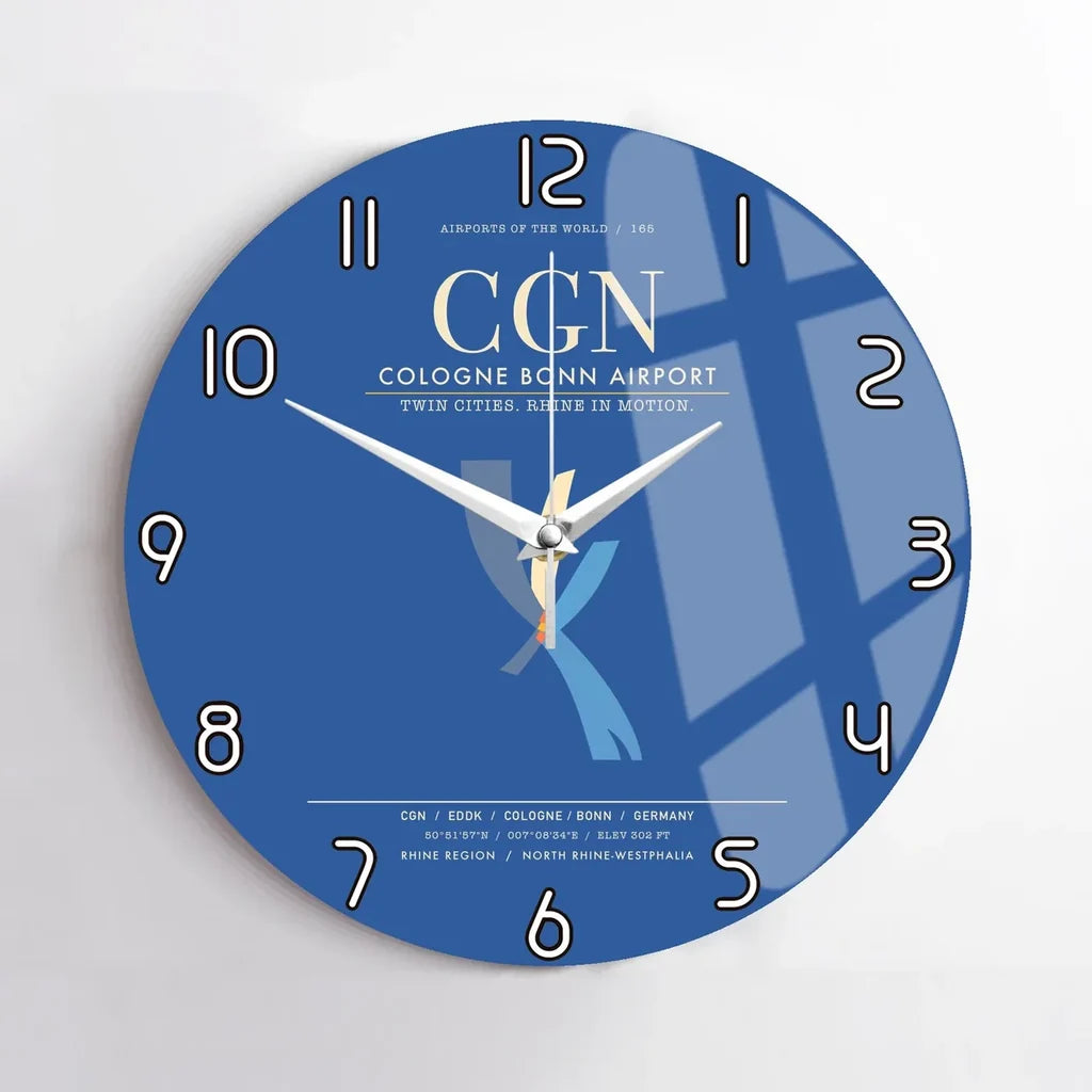 Cologne Bonn Airport CGN Wall-Clock No-Frame - Blue