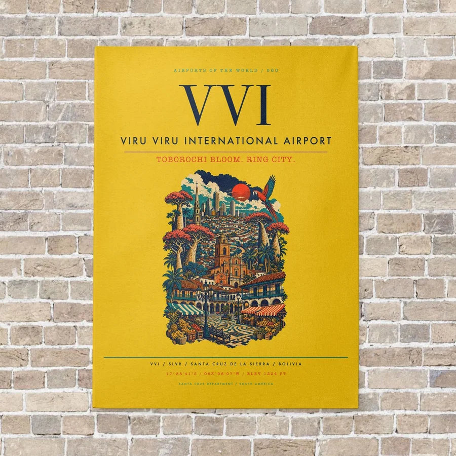 Viru Viru International Airport VVI - Canvas No Frame - Yellow