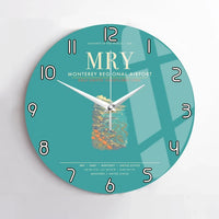Thumbnail for Monterey Regional Airport MRY Wall-Clock No-Frame - Turquoise