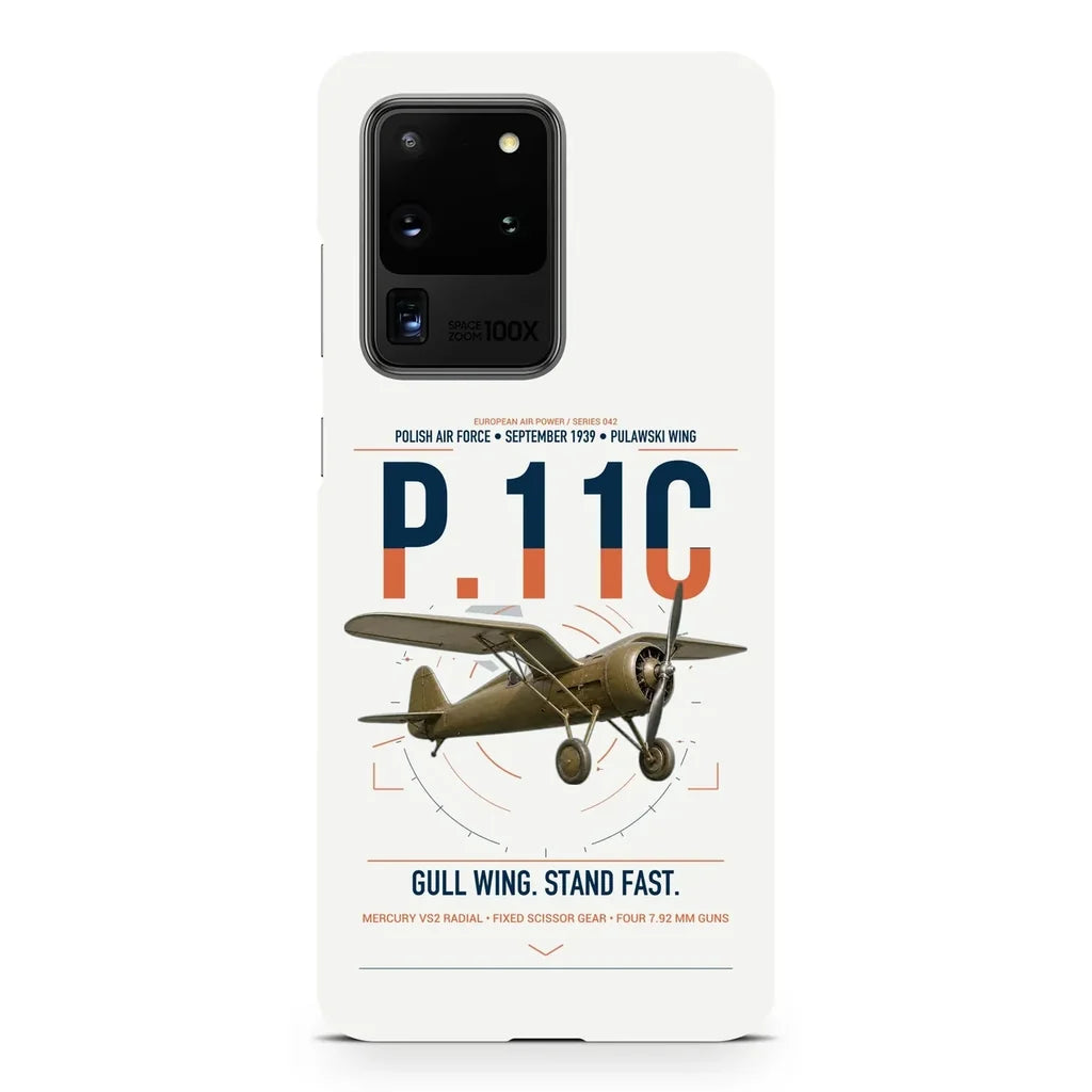 PZL P.11c design on samsung case - white