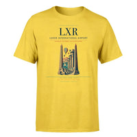 Thumbnail for Luxor International Airport (LXR) T-Shirt single-side front print in Yellow | luxor-international-airport-lxr-double-side-t-shirt