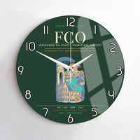 Thumbnail for Rome Leonardo da Vinci Fiumicino Airport FCO Wall-Clock No-Frame - Dark Green