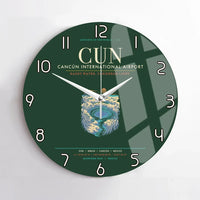 Thumbnail for Cancun International Airport CUN Wall-Clock No-Frame - Dark Green