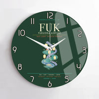Thumbnail for Fukuoka Airport FUK - Hakata Lantern Bay Weave Wall-Clock No-Frame - Dark Green