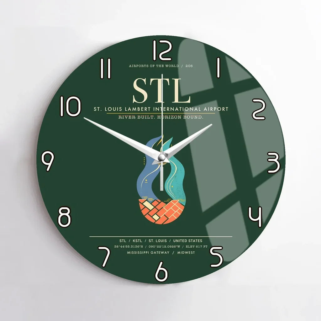 St. Louis Lambert International Airport STL Wall-Clock No-Frame - Dark Green