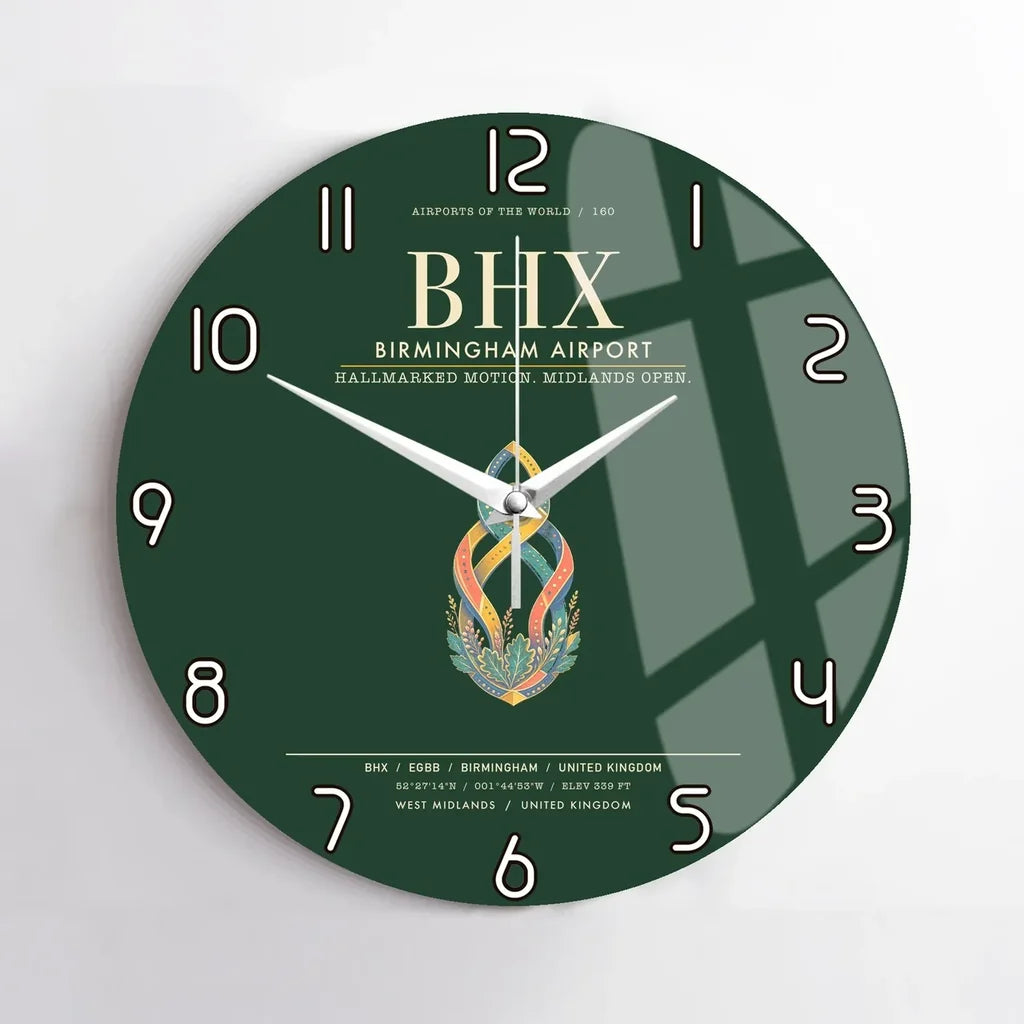 Birmingham Airport BHX Wall-Clock No-Frame - Dark Green