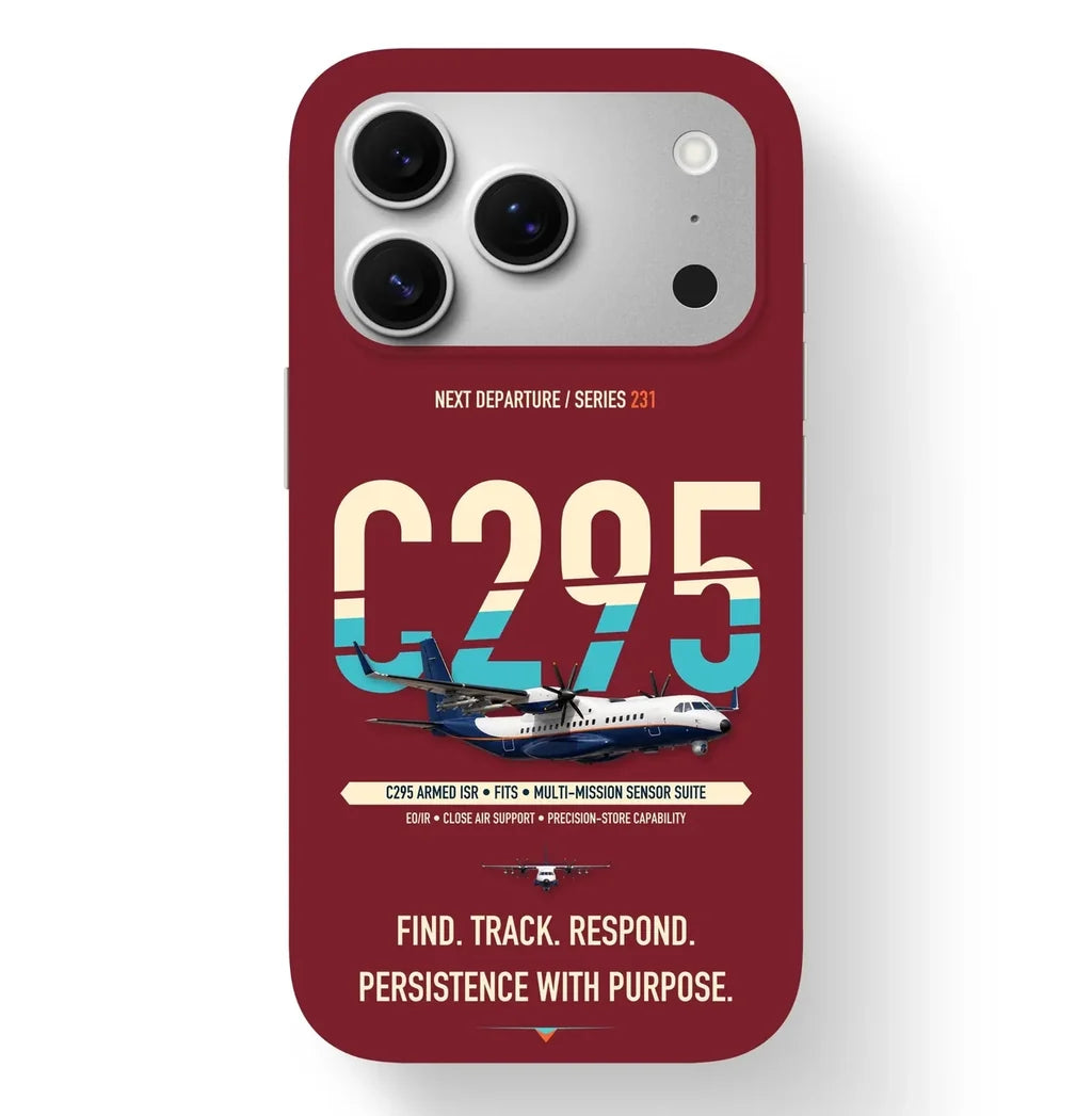 Airbus C295 Armed ISR Case design on dark red iphone case