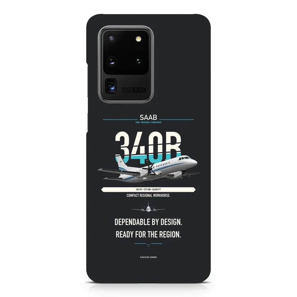 Saab 340B design on samsung case - black