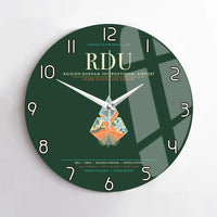 Thumbnail for Raleigh-Durham International Airport RDU Wall-Clock No-Frame - Dark Green