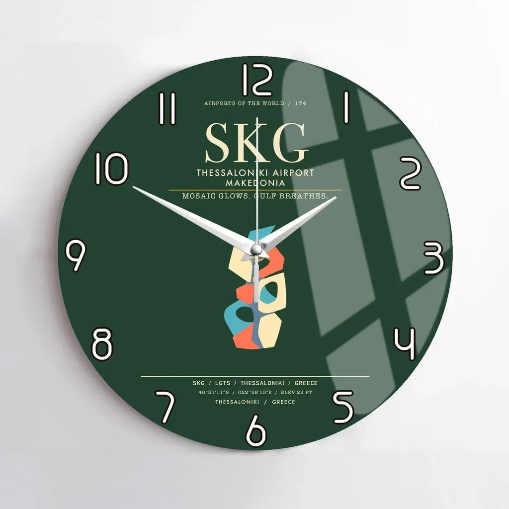 Thessaloniki Airport Makedonia SKG Wall-Clock No-Frame - Dark Green