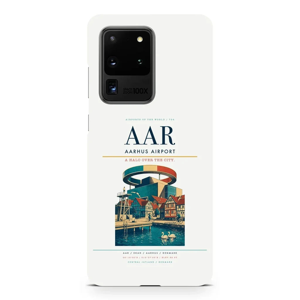 Aarhus Airport AAR design on samsung case - white