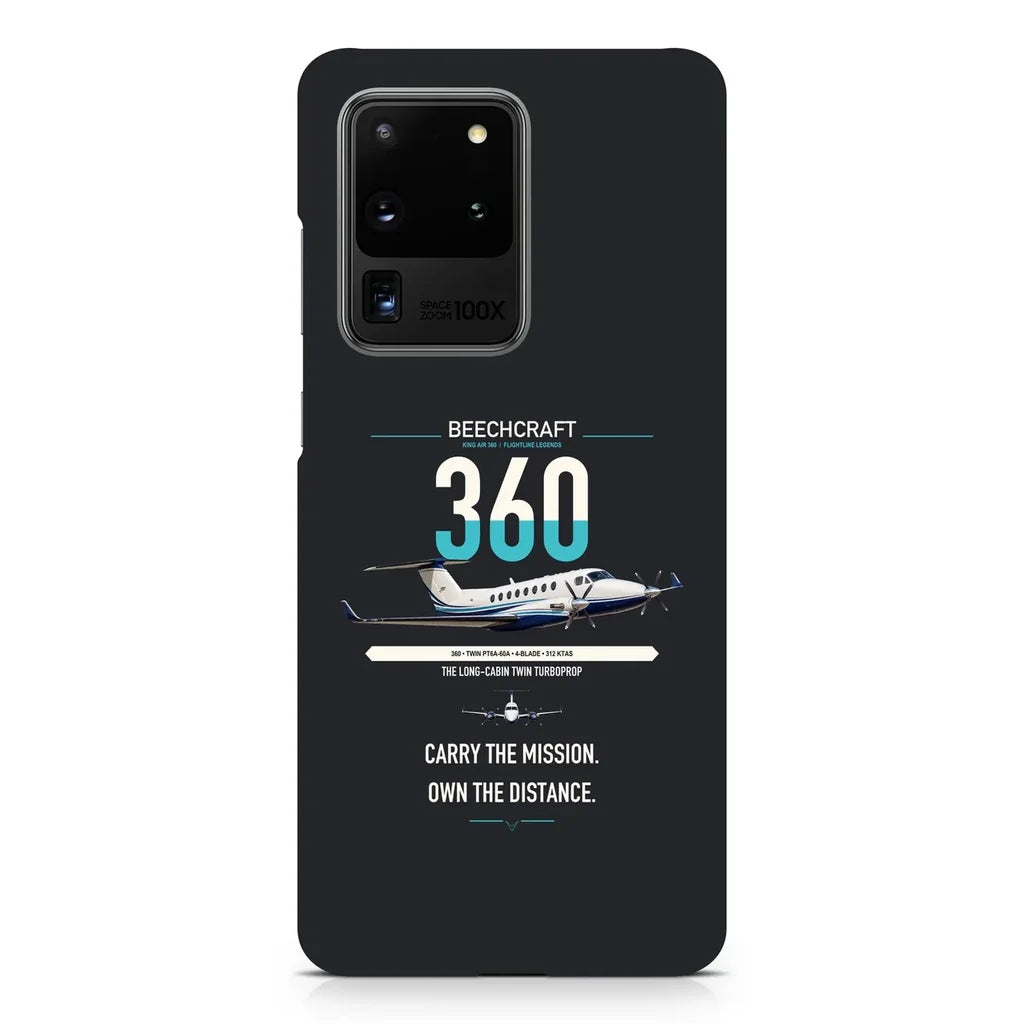 Beechcraft King Air 360 design on samsung case - black