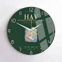 Thumbnail for Havana Jose Marti International Airport HAV Wall-Clock No-Frame - Dark Green