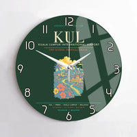 Thumbnail for Kuala Lumpur International Airport KUL Wall-Clock No-Frame - Dark Green