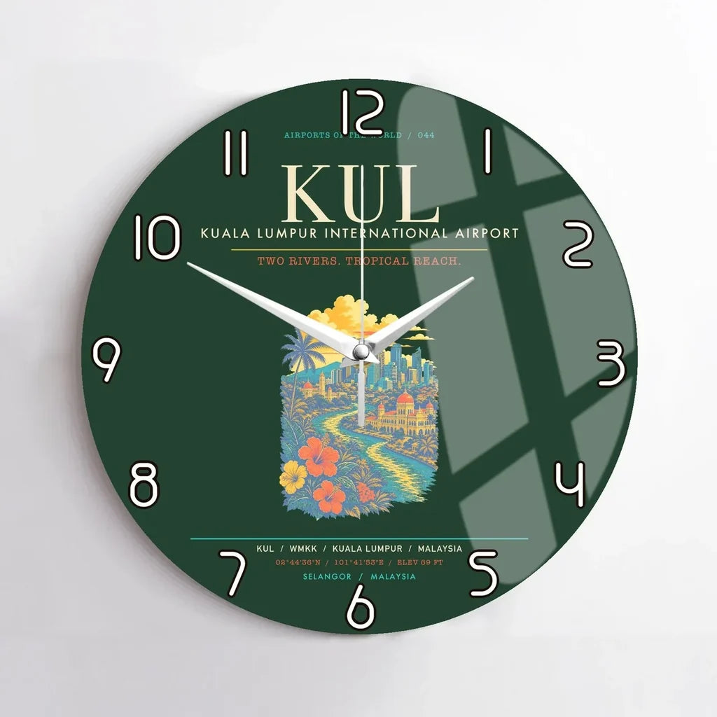 Kuala Lumpur International Airport KUL Wall-Clock No-Frame - Dark Green