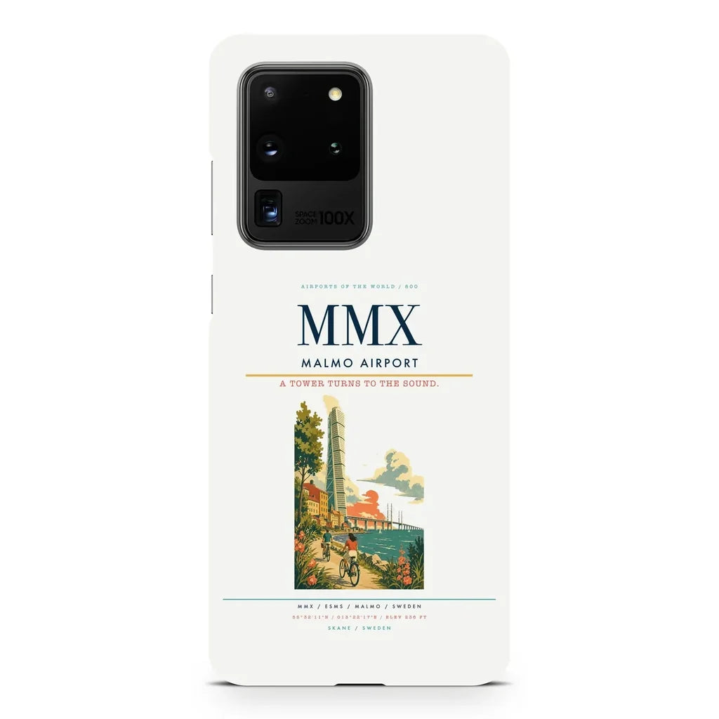 Malmo Airport MMX design on samsung case - white