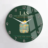 Thumbnail for Las Vegas Harry Reid International Airport LAS Wall-Clock No-Frame - Dark Green