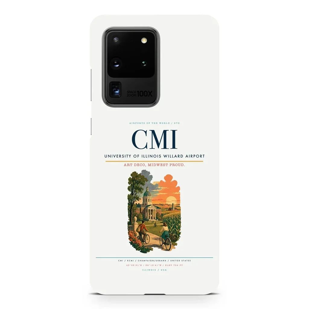 University of Illinois Willard Airport CMI design on samsung case - white