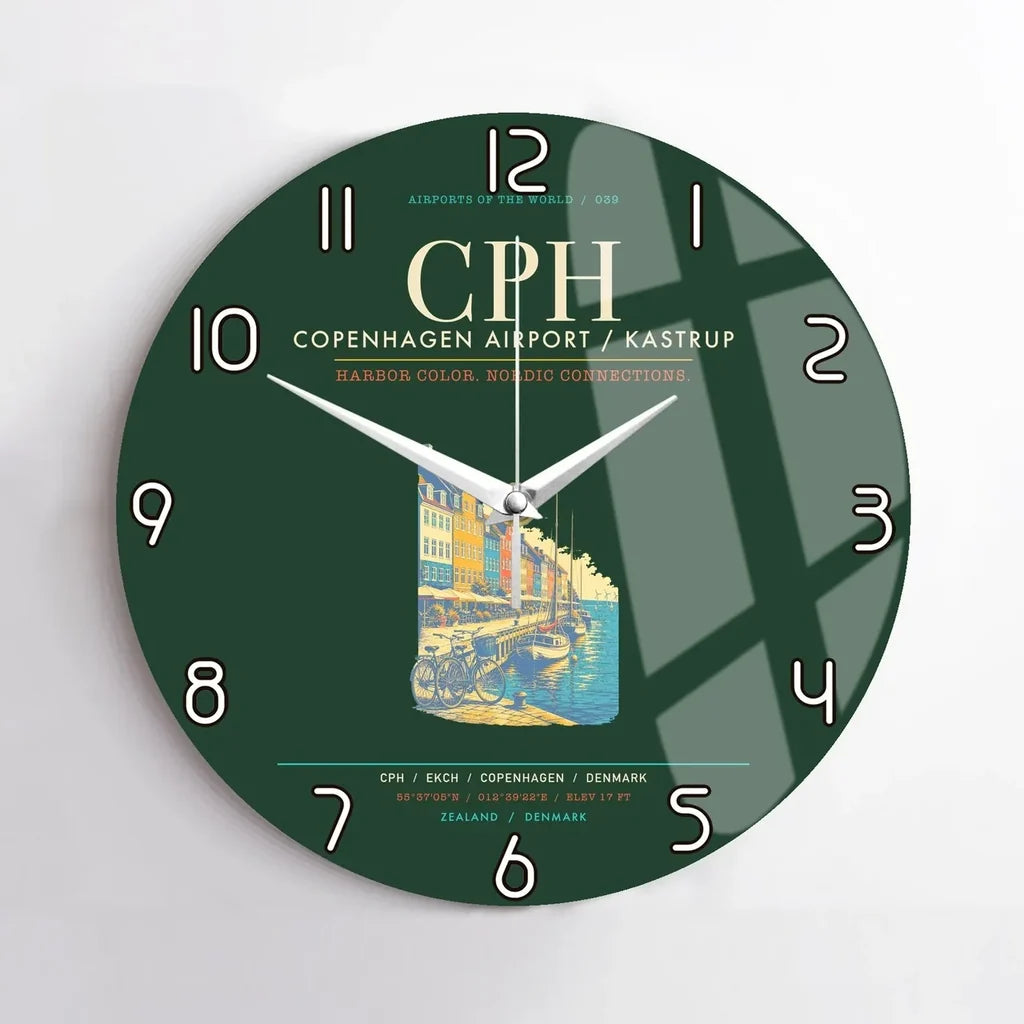 Copenhagen Airport Kastrup CPH Wall-Clock No-Frame - Dark Green