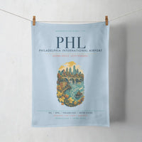 Thumbnail for Philadelphia International Airport (PHL) design on light blue towel