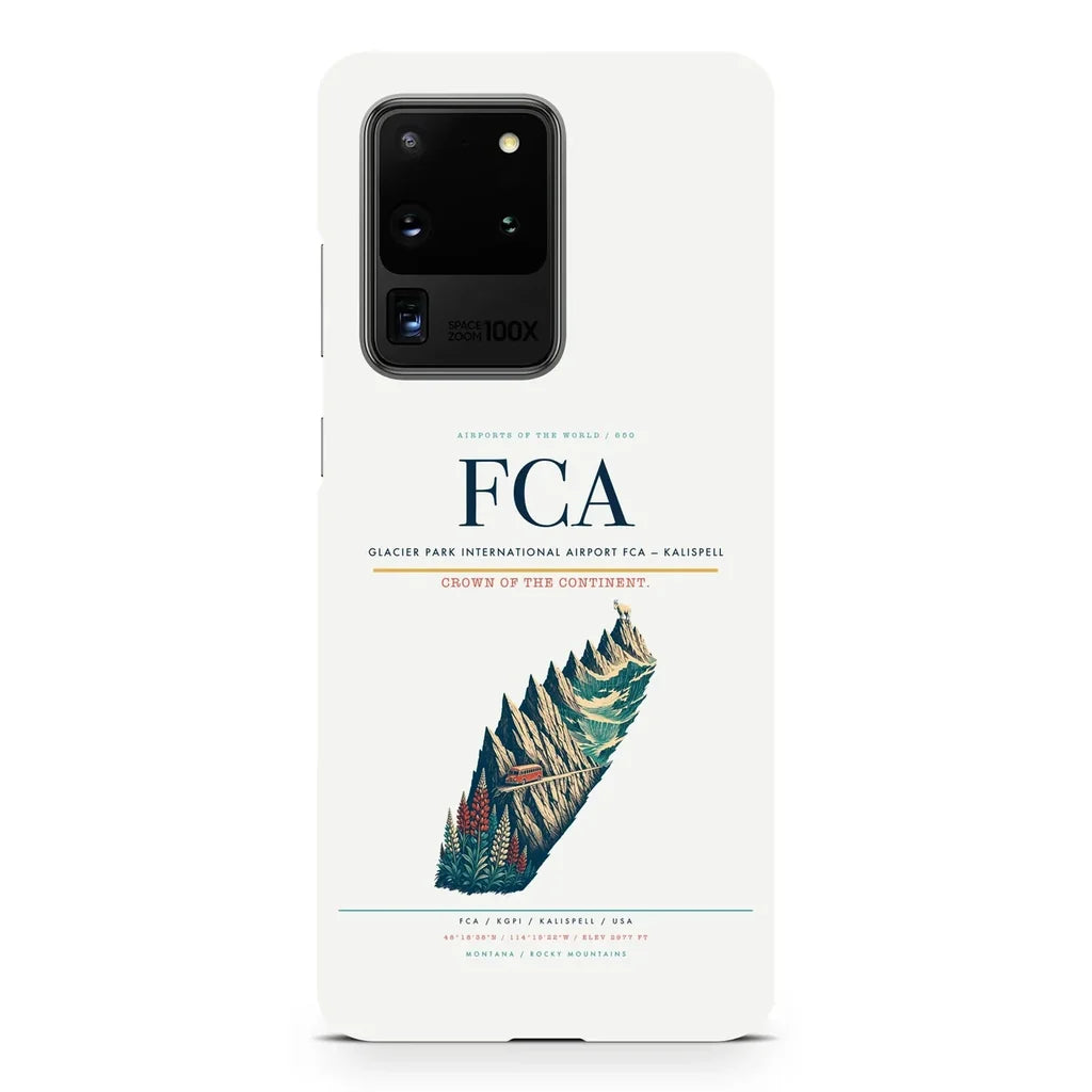 Glacier Park International Airport FCA — Kalispell design on samsung case - white