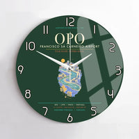 Thumbnail for Porto Francisco Sa Carneiro Airport OPO - Douro Azulejo Current Wall-Clock No-Frame - Dark Green