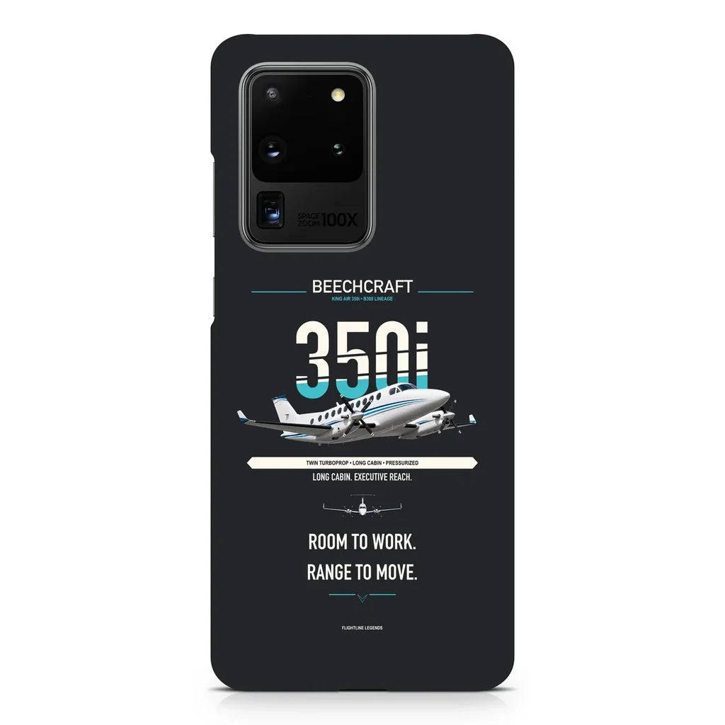 King Air 350i design on samsung case - black