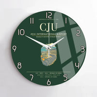 Thumbnail for Jeju International Airport CJU Wall-Clock No-Frame - Dark Green